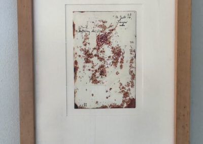 Prinz Stufitz alias Stefan Bohnenberger - Radierung - Titel: "Schwül Auflösung des Ichs, Tanger" - undatiert - O-Size: 9 x 14 - Ort: Obergeschoss lange Fensterreihe - neben Fenster 5 in der Ecke - https://de.wikipedia.org/wiki/Stefan_Bohnenberger