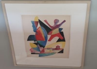 Magda Hegemann - unbekannte Technik - Titel: "OT" - undatiert - O-Size: 35 x 28 - Ort: Treppenaufgang - Linke Seite (1 von 6) - https://de.wikipedia.org/wiki/Marta_Hegemann